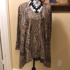 🇮🇹 Made in Italy High/Low V-Neck, long-sleeve Comfy ballerina style top